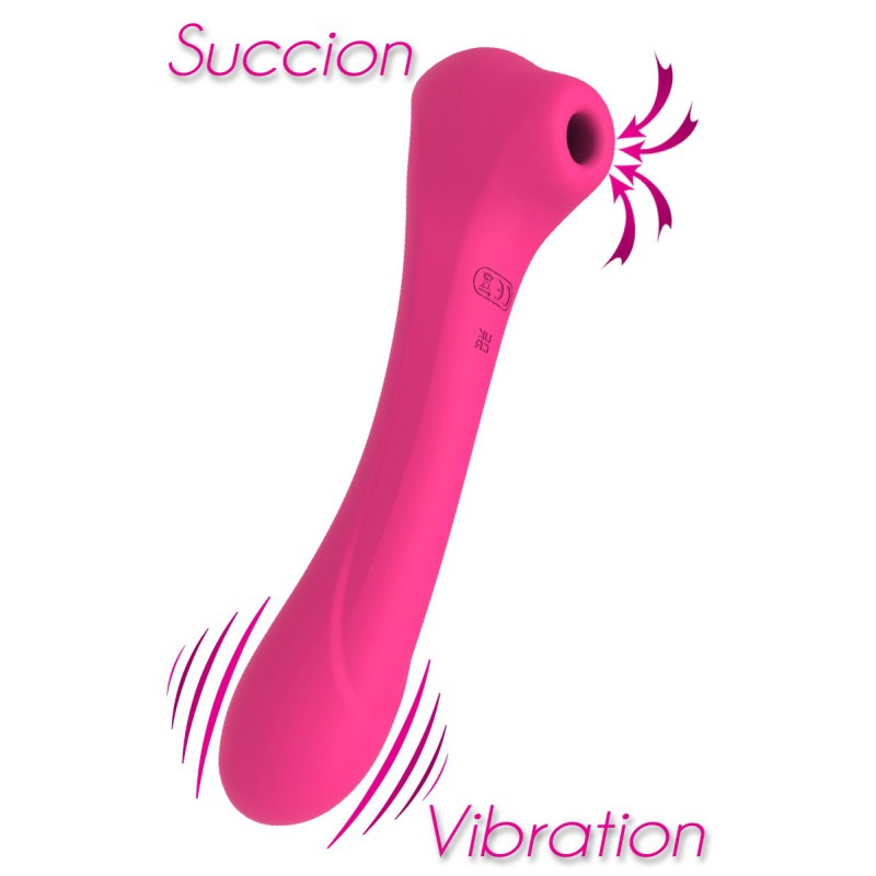 QUIVER Stimulateur Clitoridien et vaginal USB à DOUBLE Stimulation par Succion ou Vibration