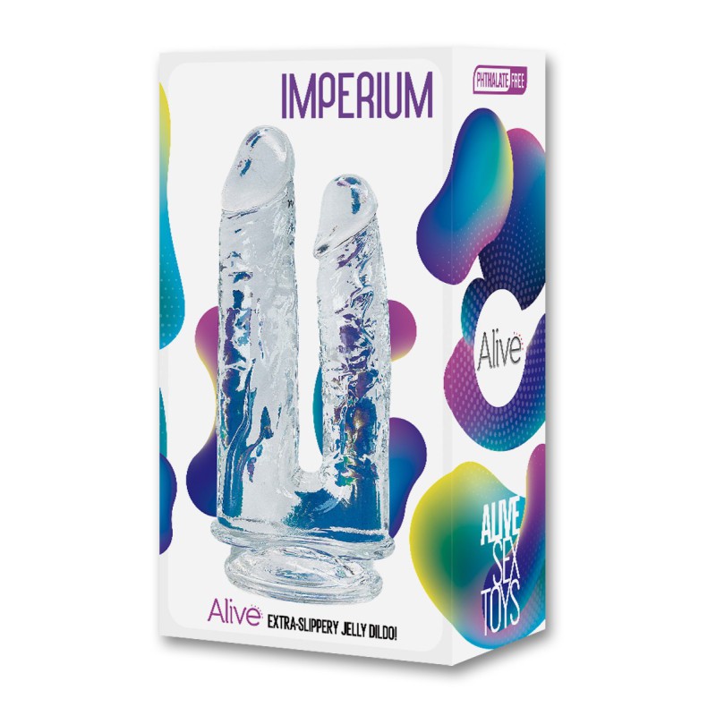 Imperium Double Gode ventouse jelly transparent Anal Vaginal