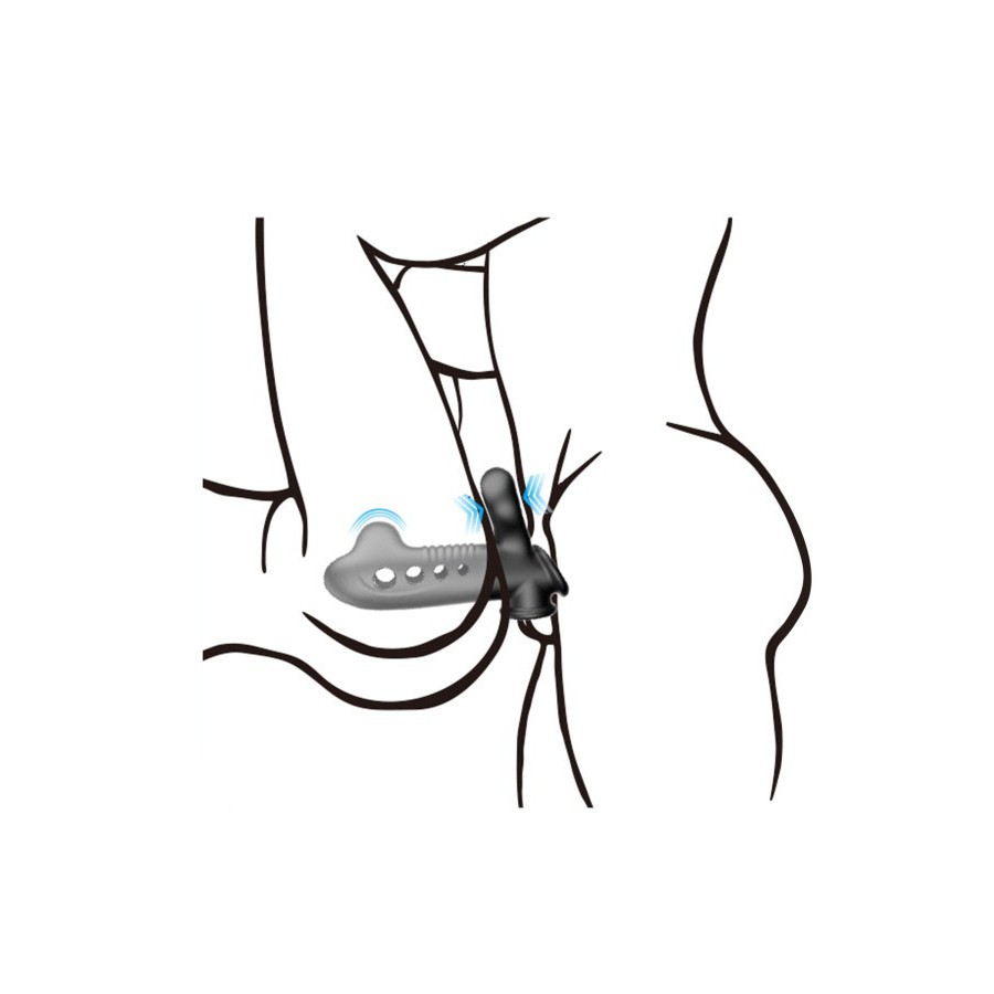 Gaine noire gonflable pénis anneau testicules